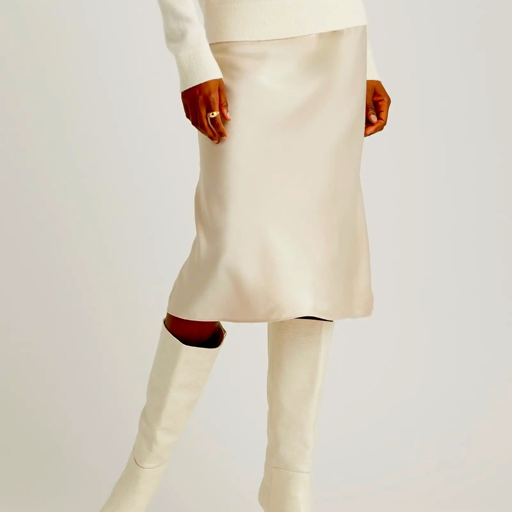 Quince champagne satin skirt